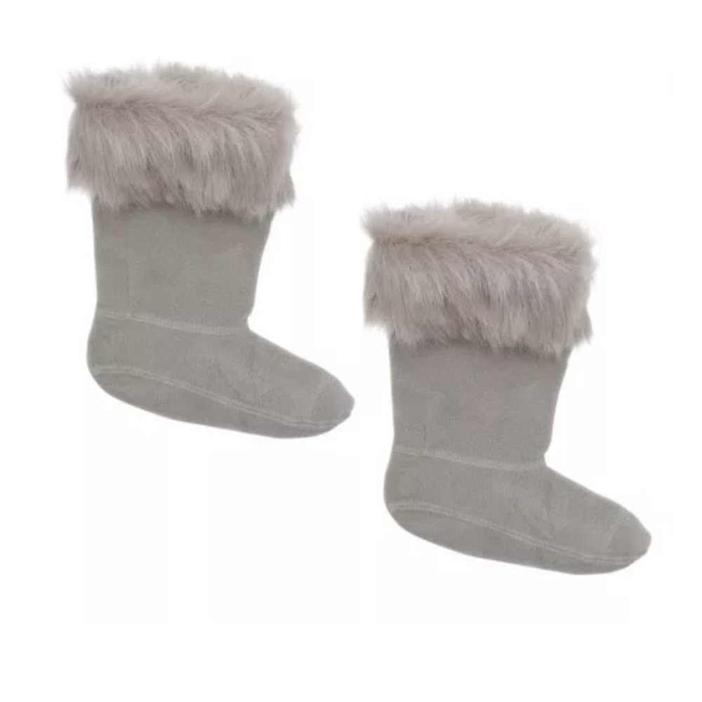 HUNTER Kids Geysers Faux Fur Boot Socks Grey ( M /  US 11-13 )